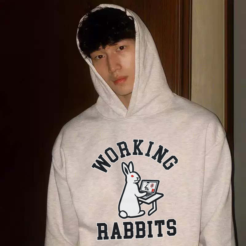 #FR2打工人自嘲标语美式连帽卫衣