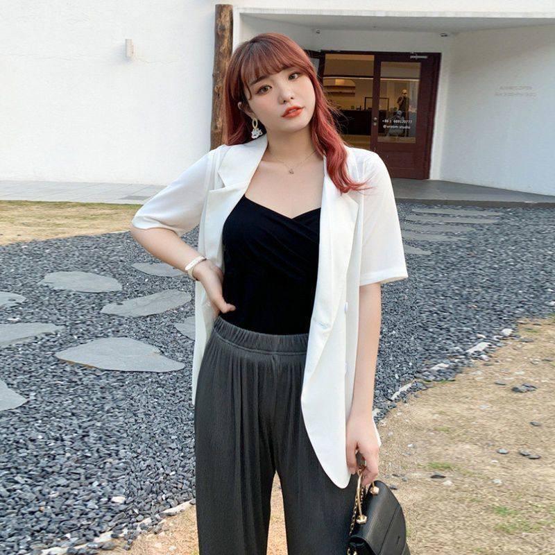 特大码300斤薄款小西装女夏季胖MM宽松休闲短袖外套职场西服上衣,女装/女士精品,西装,淘宝优惠券,粉丝福利购,淘宝优惠卷