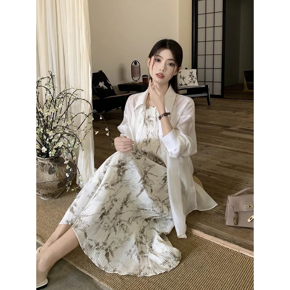 雪纺防晒衣薄纱外穿女2025新款夏季防紫外线开叉天丝衬衫外套
