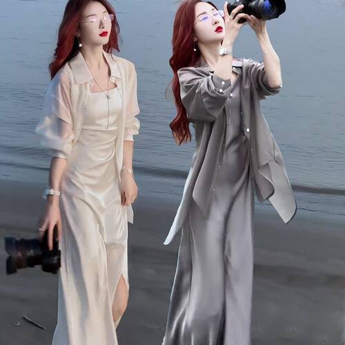 后背蝴蝶开叉女衬衫夏薄款开衫外套设计感小众空调衫雪纺防晒上衣