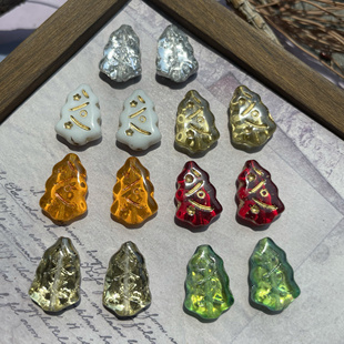 捷克进口圣诞树琉璃珠17*11mmDIY手工手作散珠项链耳环饰品配件