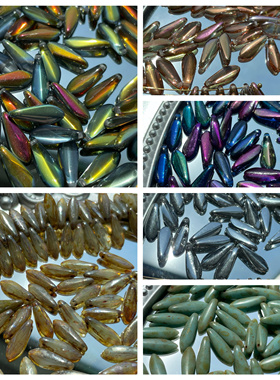 进口捷克剑珠各种双孔/单孔5*16mmDIY手工项链耳环手链饰品配件