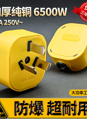 【正品】10A/16A大功率插头三脚优质空调接头适用99%小家电工程用