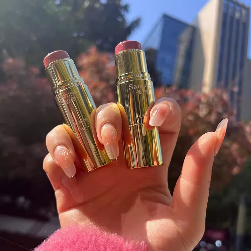 圣希双头腮红棒胭脂棒奶油膏体哑光口红眼影滋润膨胀色修容不脱妆