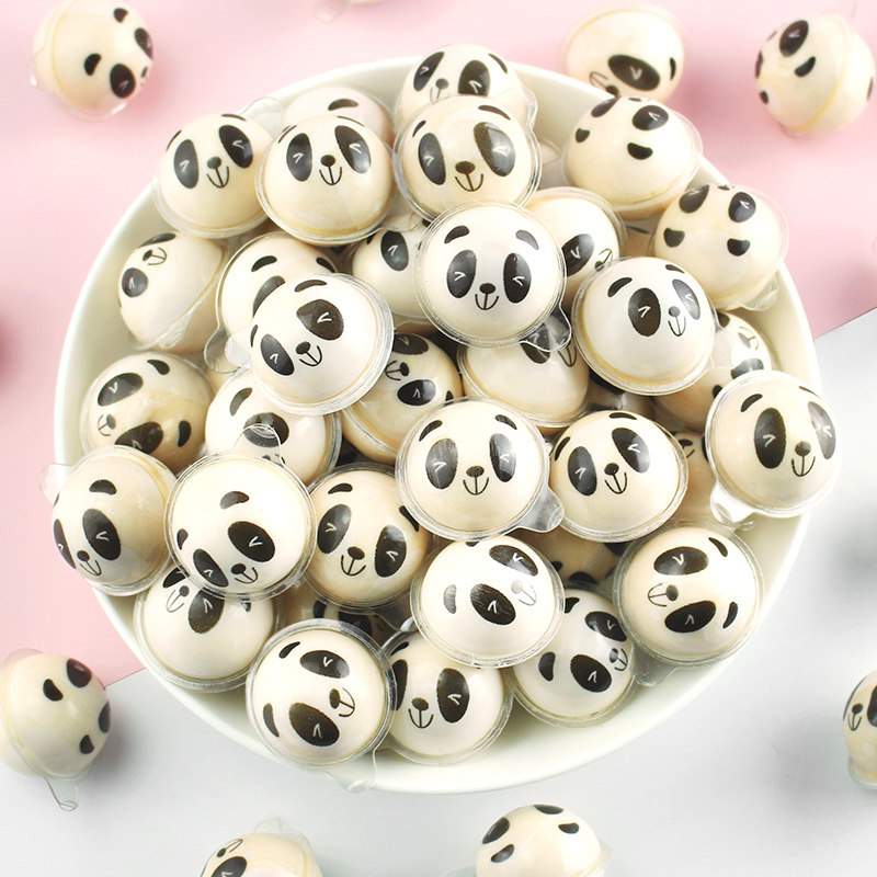 创意网红3d熊猫糖果爆浆软糖眼珠子眼球流心糖果儿童恶搞小零食