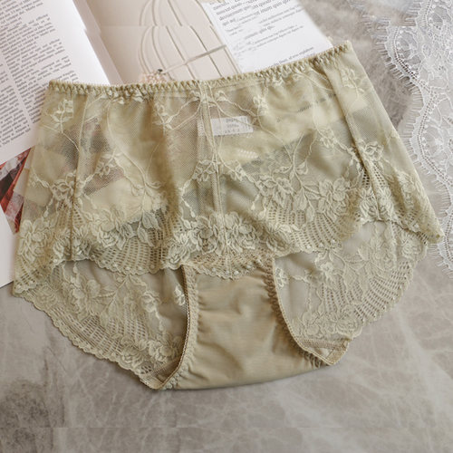 高腰内裤无痕大码平角性感蕾丝
