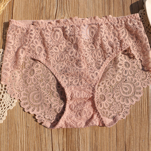 推荐性感全蕾丝内裤女中高腰包臀