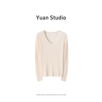 【YUAN】托斯卡纳羊绒秋冬休闲百搭V领长袖22040