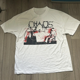 ken carson chaos tour white tee 美式 街头说唱 T恤 短袖 潮