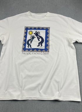 90年代复古单线缝制 Kokopelli 音乐家长笛T恤