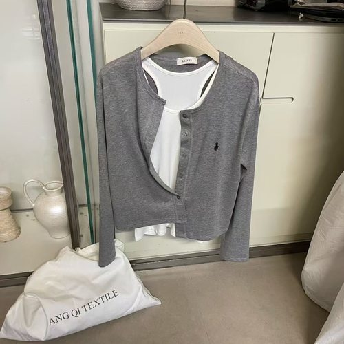 LEAVES叶子家白色宽松背心+开衫