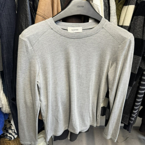 LEAVES叶子家纯色圆领长袖T恤