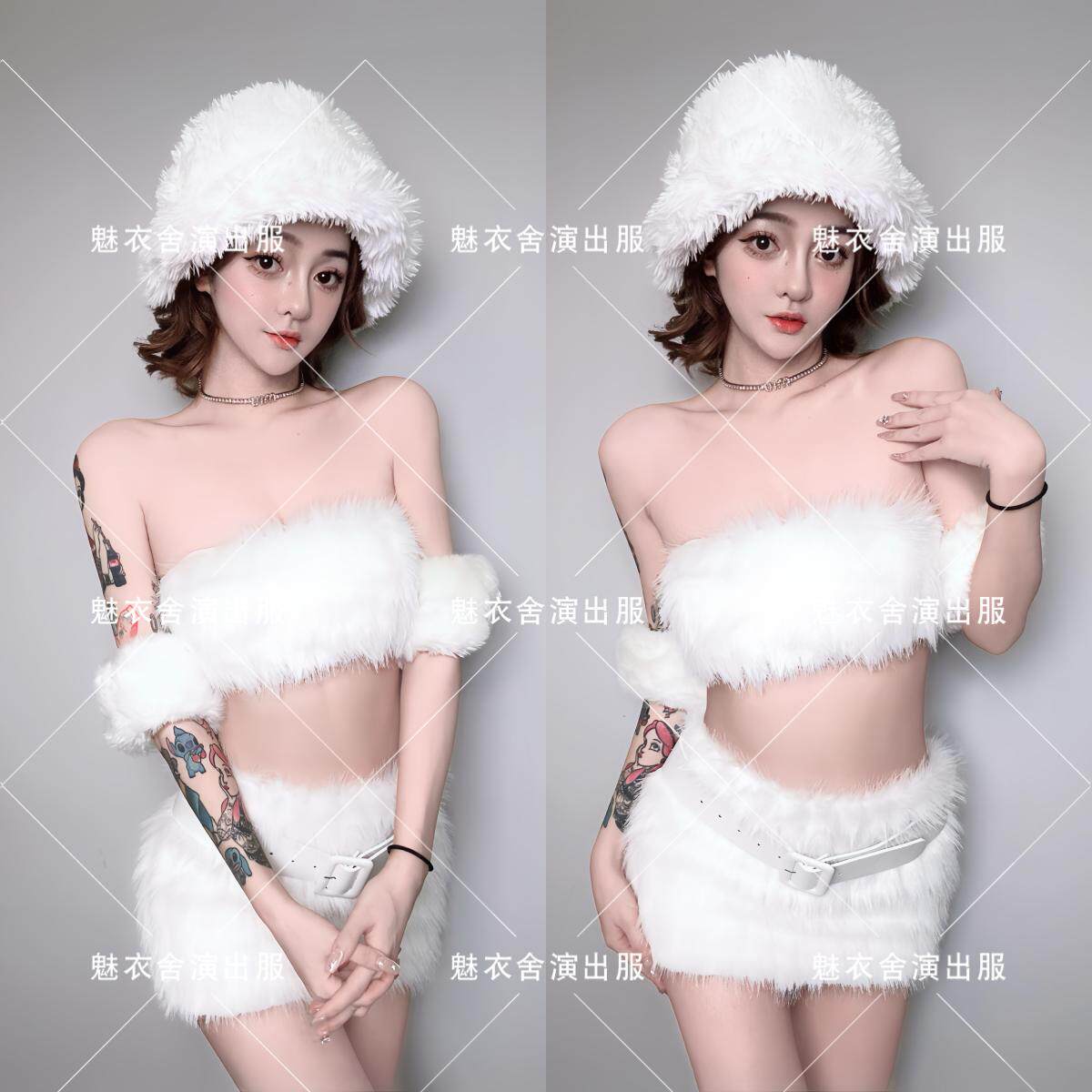 酒吧gogo演出服套装毛绒绒