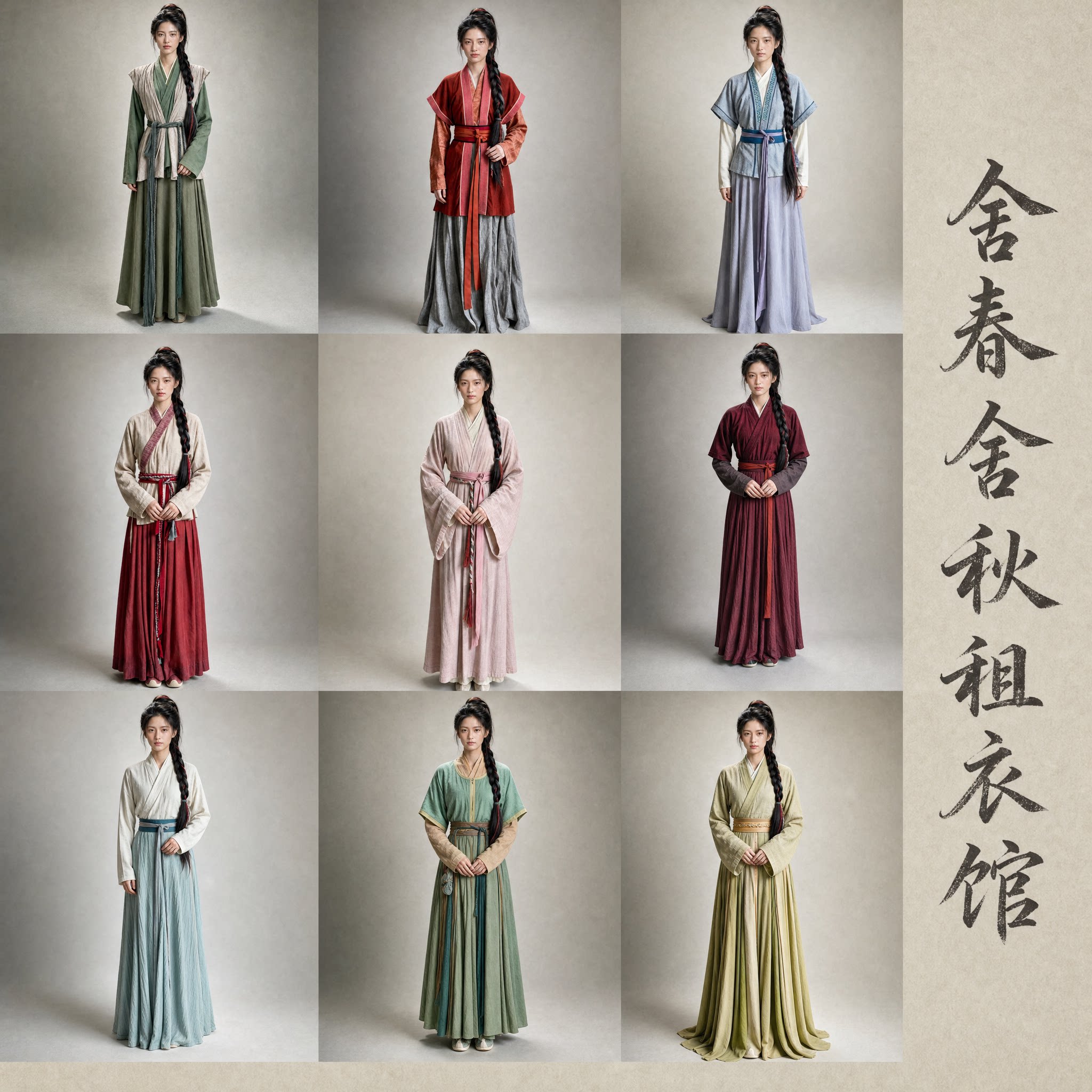 古风平民女装出租农家妇人村姑侍女粗麻汉服 剧本杀演出服装租赁图片