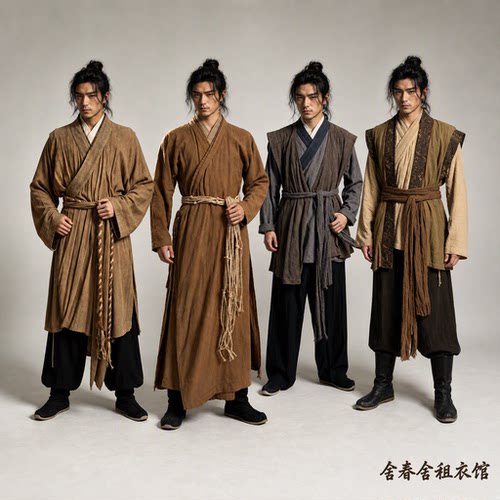 舍春舍 古装汉服套装出租 男士棉麻侠客书生江湖游侠cos服装租赁
