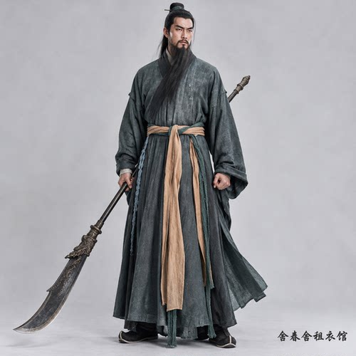 舍春舍 关羽古装出租 三国关公古风男士交领长袍 cos汉服租赁