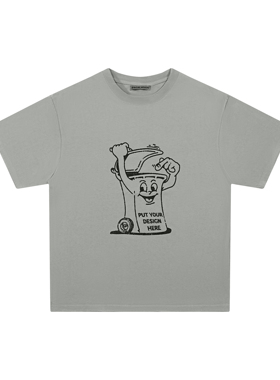 ESCALATION 设计师做旧印花短袖 灰