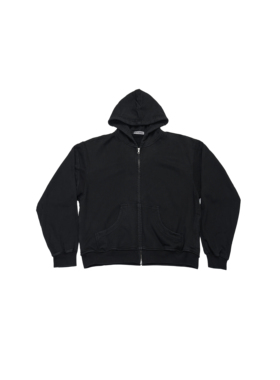 ESCALATION 短宽 自然做旧 水洗拼接 拉链卫衣