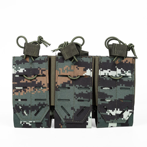 战术背心三联弹夹袋 mp5短剑tec9弹匣包 arp9快拔套molle工具包