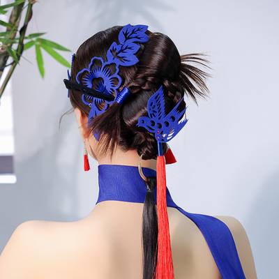 新娘剪纸创意新中式头饰红色喜鹊花朵发饰国风旗袍晨袍敬酒服配饰