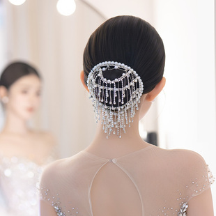 2025新款新娘发饰时尚小众气质高级感后区头饰高级礼服晚宴配饰品