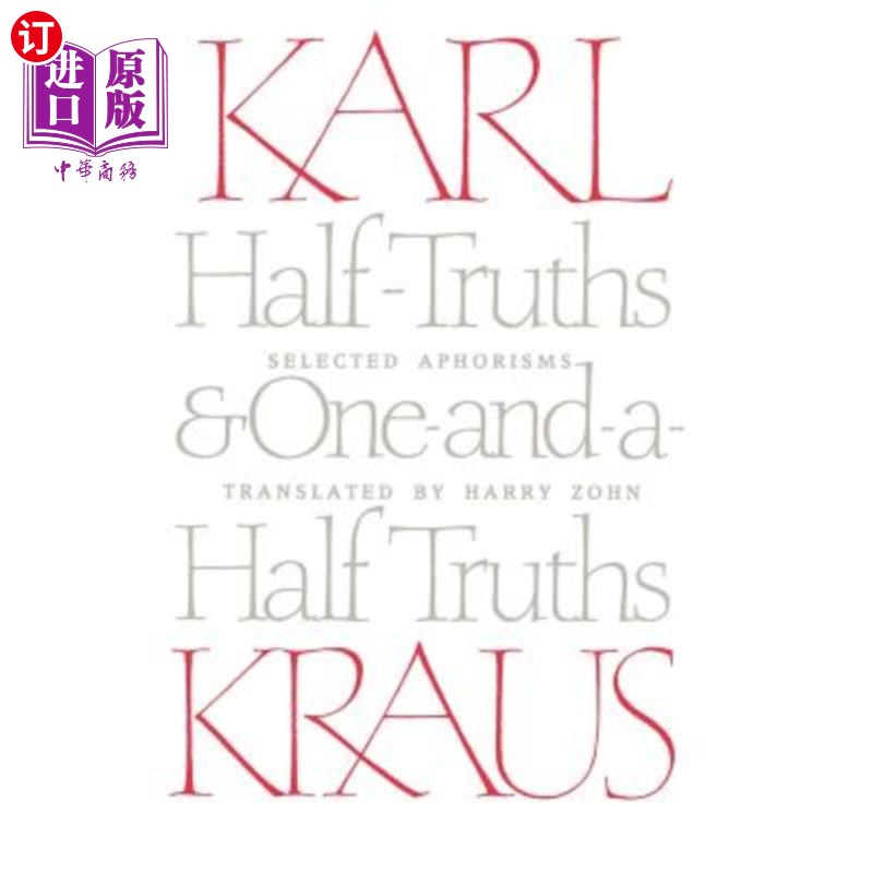 海外直订Half-Truths and One-And-A-Half Truths: Selected Aphorisms 半真半假：精选格言