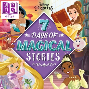 迪士尼7天故事 迪士尼公主7天奇幻故事集 Disney Princess 7 Days of Magical Stories 英文原版 儿童绘本故事书【中商原版】