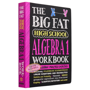 现货 学霸笔记 获得A的方法练习册 代数I 高中篇 The Big Fat High School Algebra 1 Workbook 400 英文原版【中商原版】