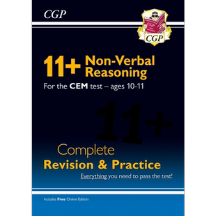 现货 英国CGP New 11+ CEM Non-Verbal Reasoning Complete Revision and Practice Ages 10-11 with Online Edition【中商原版】