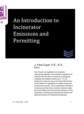 海外直订An Introduction to Incinerator Emissions and Permitting 焚烧炉排放和许可简介