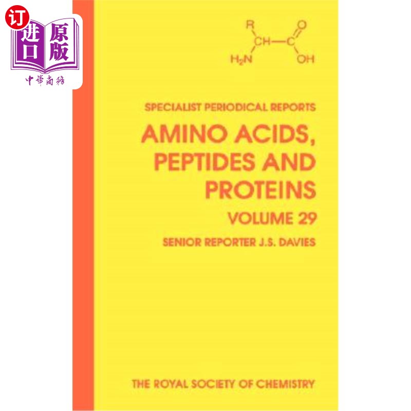 海外直订Amino Acids, Peptides and Proteins: Volume 29 氨基酸、肽和蛋白质：第29卷