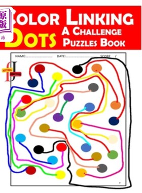 海外直订Color Linking Dots A Challenge Puzzles Book: Unlock Your Mind with Vibrant Chall 颜色连接点挑战拼图书：解锁