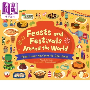 节日和节日Feasts 绘本 Fun and 各地 Tomoko 英文原版 精装 Festivals 中商原版 the Suzuki World China趣读中华 预售 Around