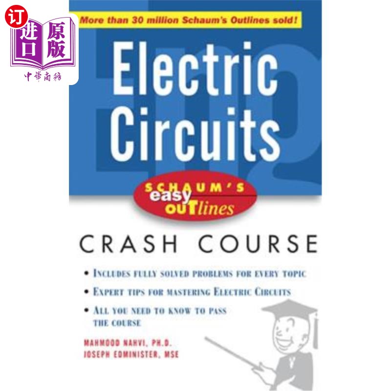 海外直订Schaum's Easy Outline Electric Circuits Schaum的简单轮廓电路