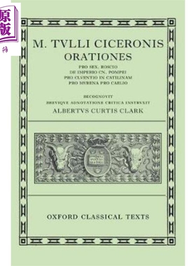 预售 西塞罗演说集 卷1 希腊语原版 Orationes Volume I Pro Sex. Roscio de Imperio Cn Pompei  Cicero 【中商原版?
