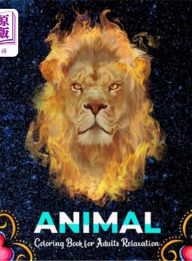 海外直订Animal coloring book for adults relaxation: 80 Animals Coloring Pages For Fun, R 动物着色书成人放松:80动物
