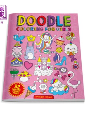 海外直订Doodle Coloring for Kids: Pink Edition 儿童涂鸦着色：粉红色版