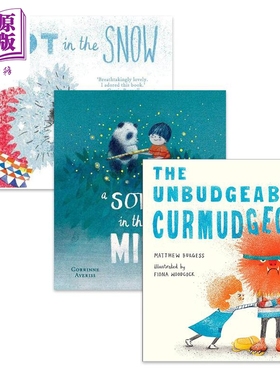 现货 Fiona Woodcock 英文原版儿童故事绘本3册套装 A Dot In The Snow A Song In The Mist Unbudgeable Curmudgeon【中商原版】