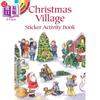 海外直订Christmas Village Sticker Activity Book [With Stickers] 圣诞村贴纸活动书[带贴纸]