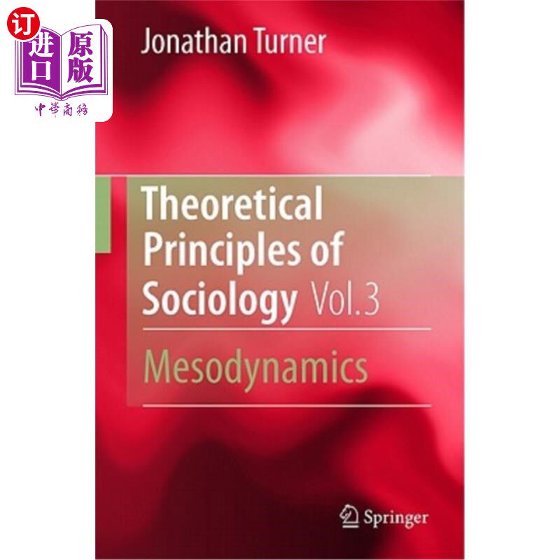 海外直订Theoretical Principles of Sociology, Volume 3: Mesodynamics 社会学理论原理，第3卷:中观动力学