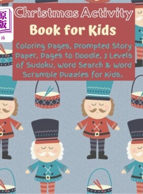 海外直订Christmas Activity Book for Kids: Over 100 pages of Joy, Games, & Fun... 儿童圣诞活动书:超过100页的欢乐，游