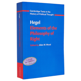 预售 Hegel: Elements of the Philosophy of Right 英文原版 法哲学原理  Georg Wilhelm Fredrich Hegel【中商原版】