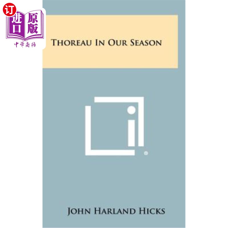 海外直订Thoreau in Our Season 我们这个季节的梭罗