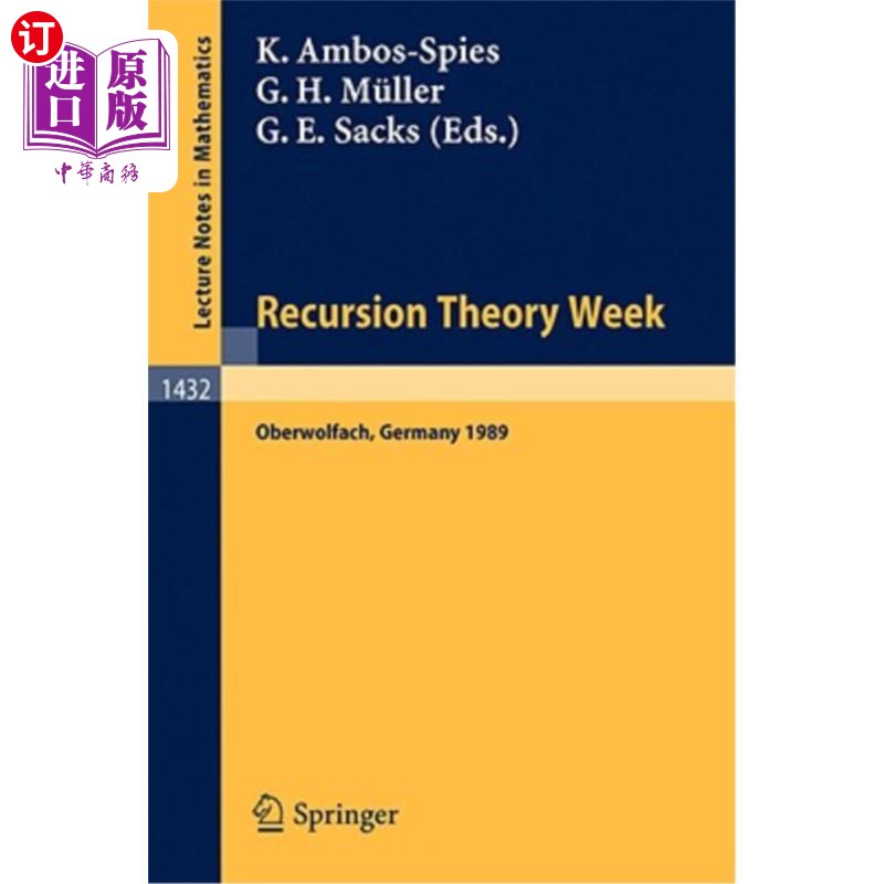 海外直订Recursion Theory Week 递归理论周