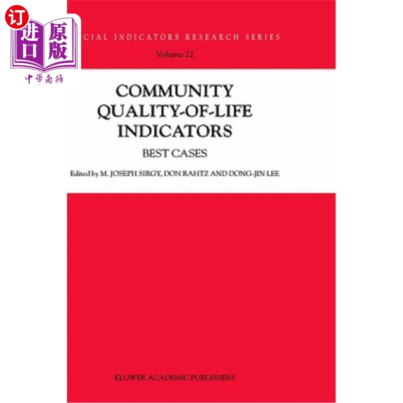 海外直订Community Quality-Of-Life Indicators: Best Cases 社区生活质量指标:最佳案例