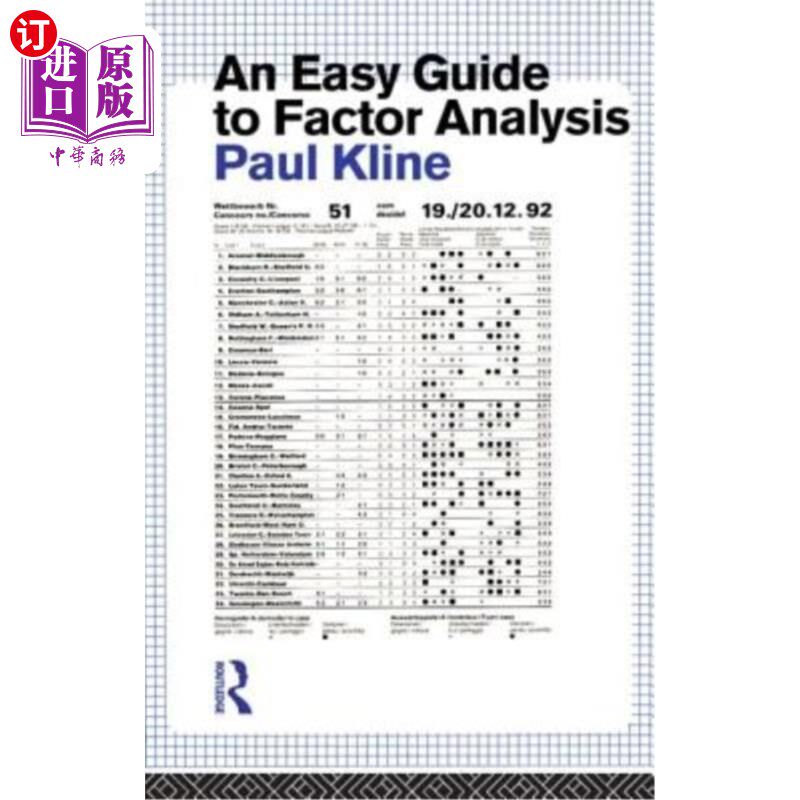 海外直订An Easy Guide to Factor Analysis 因子分析的简单指南
