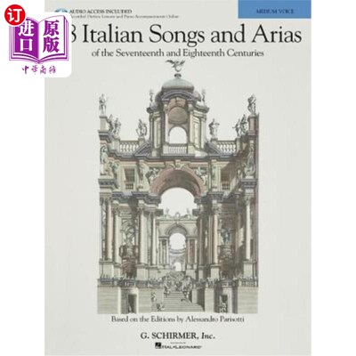 海外直订28 Italian Songs & Arias of the 17th & 18th Centuries-Based on the Editions by A 28首17和18世纪