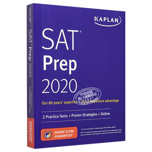 现货 卡普兰SAT备考2020 英文原版 SAT Prep 2020: 2 Practice Tests + Proven Strategies + Online【中商原版】