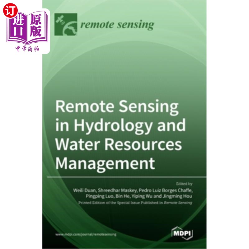 海外直订Remote Sensing in Hydrology and Water Resources Management 水文与水资源管理中的遥感