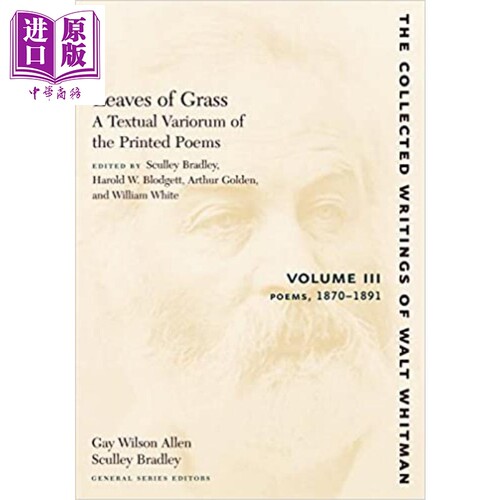 草叶集：印刷诗歌的文本变体3 英文原版 Leaves of Grass Vol III【中商原版】